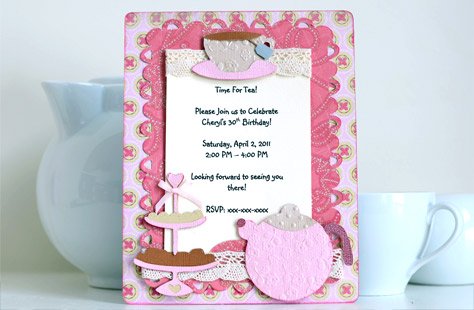  Party Invitations on Embossing Can Add Character To Dinosaurs And The Cake Tea Party Invite