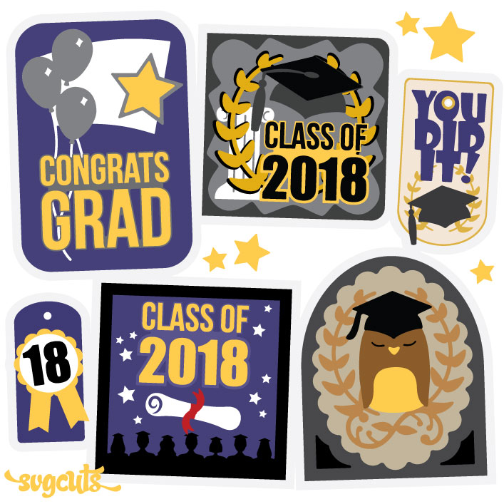 Graduation Cards and Tags SVG Kit