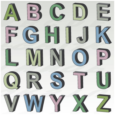 3D Letters SVG Alphabet die cut template 3D digital alphabet letters 3D Alphabet Letters A-Z 3D numbers svg 0-9 SVG 3D Letters