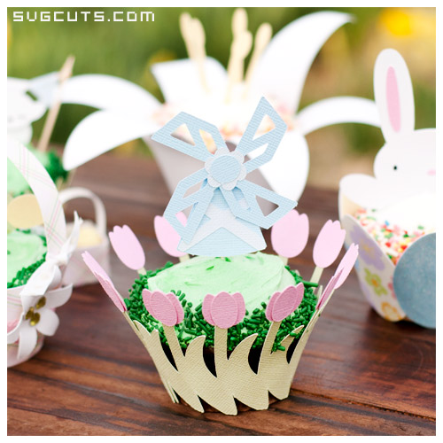 Spring Cupcake Wrappers SVG Kit - Click Image to Close