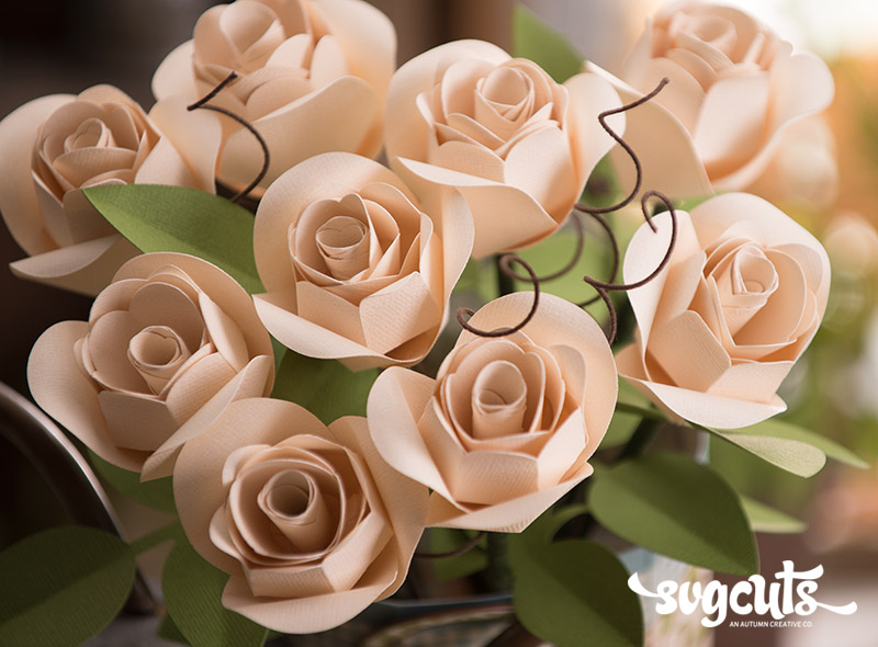Flower Pail with 3D Roses - Click Image to Close