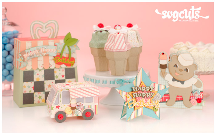 Ice Cream Birthday SVG Kit - Click Image to Close