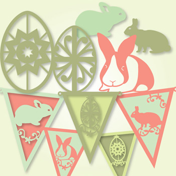 Festive Easter Pennants SVG Kit - Click Image to Close