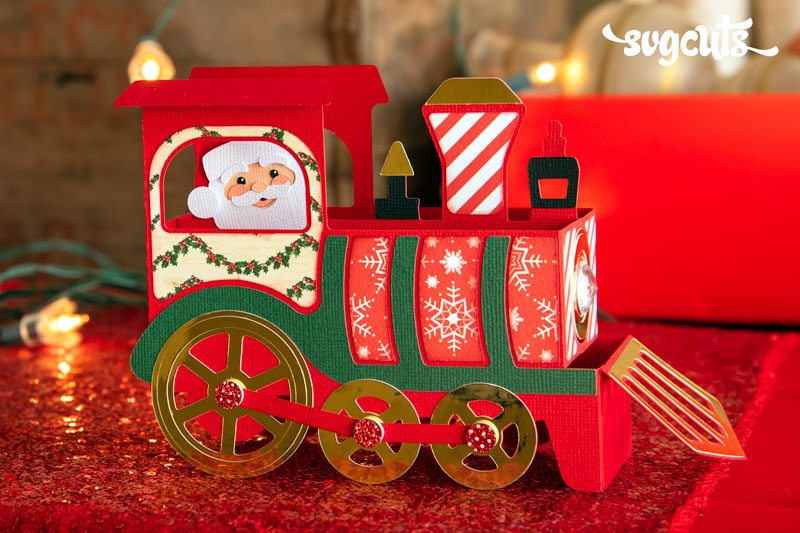 Santa Train Box Card - Click Image to Close