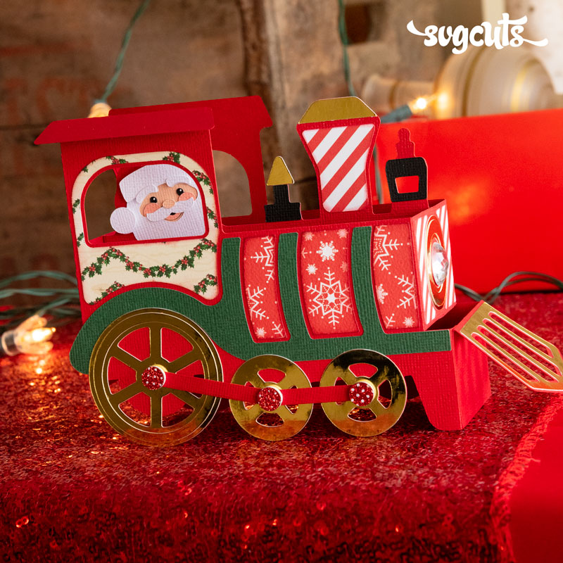 Santa Train Box Card - Click Image to Close