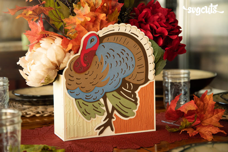 Turkey Centerpiece and Card SVG Kit - Click Image to Close
