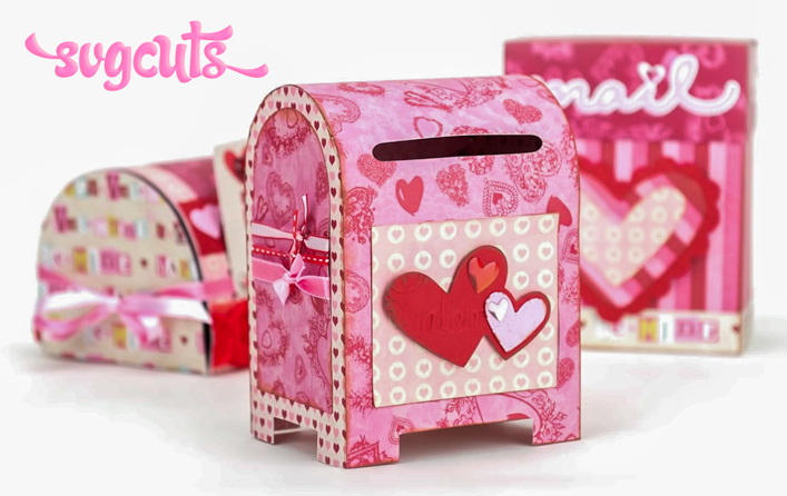 Valentine Mailboxes SVG Kit - Click Image to Close