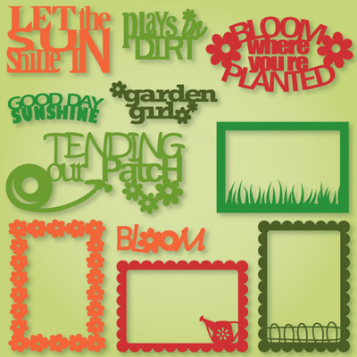 My Happy Garden Sayings and Frames SVG Collection